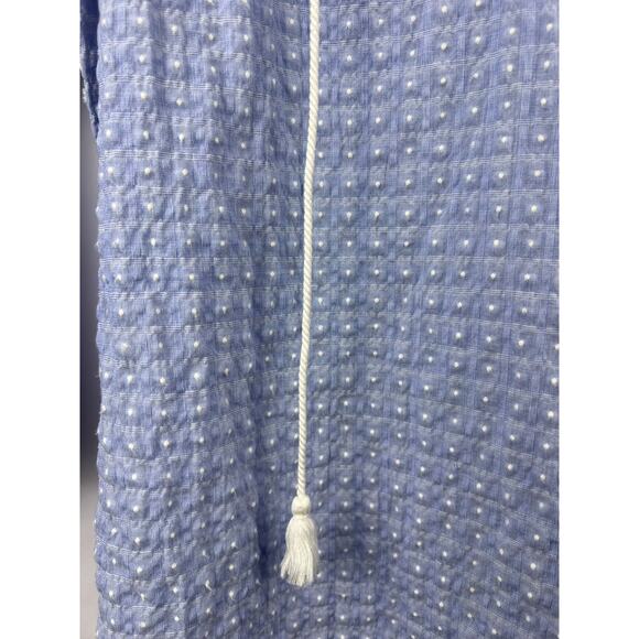 J.Crew Kaftan Blouse, Light Blue, Cotton Dobby, Peasant Boho Tunic Top S - Picture 4 of 9